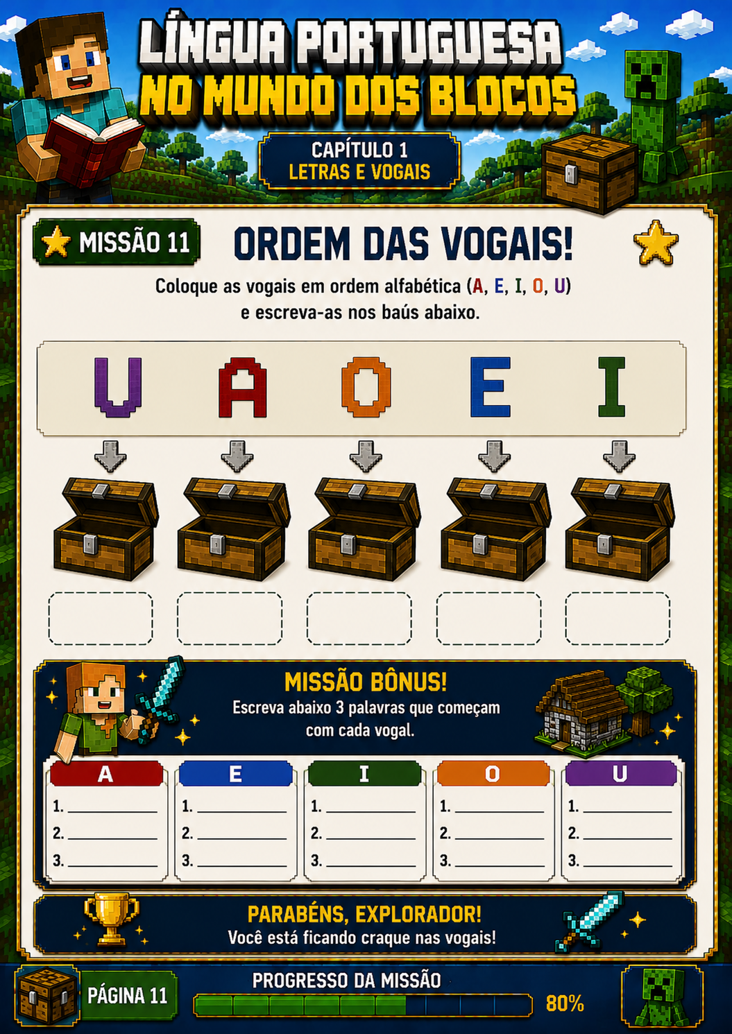 Missão 11 — Ordem das Vogais